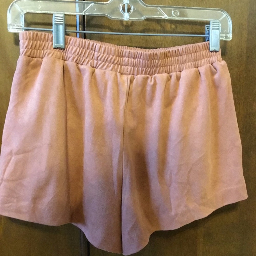 Salmon Velvet Shorts